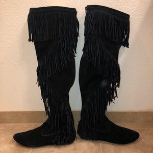 Sam Edelman Over The Knee Fringe Boots - Size 11